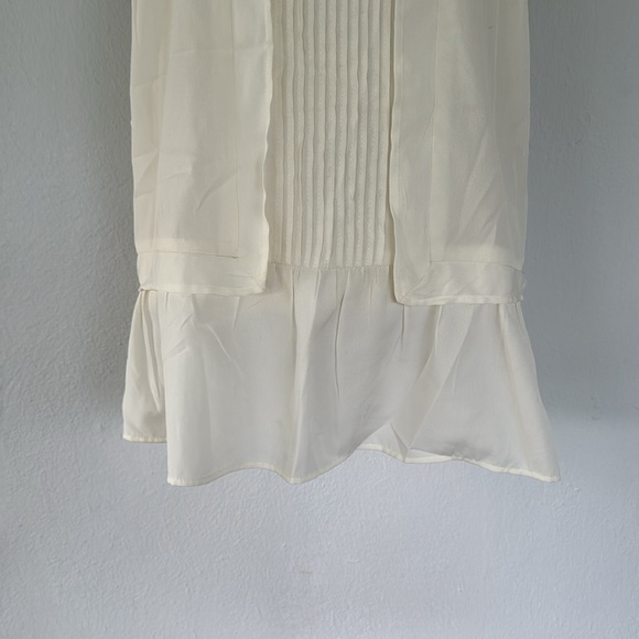 Jessica Simpson white semi sheer spaghetti strap pleated front tank top medium - Picture 5 of 12